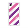 プレミアムスクエアケース with SnapMag［ Big Stripe - Purple × Pink ］