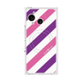 プレミアムスクエアケース with SnapMag［ Big Stripe - Purple × Pink ］
