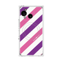 プレミアムスクエアケース with SnapMag［ Big Stripe - Purple × Pink ］