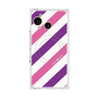 プレミアムスクエアケース with SnapMag［ Big Stripe - Purple × Pink ］