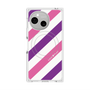 プレミアムスクエアケース with SnapMag［ Big Stripe - Purple × Pink ］