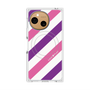 プレミアムスクエアケース with SnapMag［ Big Stripe - Purple × Pink ］