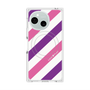 プレミアムスクエアケース with SnapMag［ Big Stripe - Purple × Pink ］