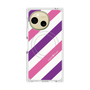 プレミアムスクエアケース with SnapMag［ Big Stripe - Purple × Pink ］