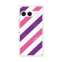 プレミアムスクエアケース with SnapMag［ Big Stripe - Purple × Pink ］
