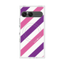 プレミアムスクエアケース with SnapMag［ Big Stripe - Purple × Pink ］