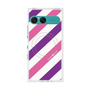 プレミアムスクエアケース with SnapMag［ Big Stripe - Purple × Pink ］