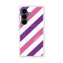 プレミアムスクエアケース with SnapMag［ Big Stripe - Purple × Pink ］