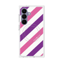 プレミアムスクエアケース with SnapMag［ Big Stripe - Purple × Pink ］