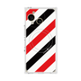 プレミアムスクエアケース with SnapMag［ Big Stripe - Red × Black ］