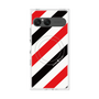 プレミアムスクエアケース with SnapMag［ Big Stripe - Red × Black ］