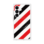 プレミアムスクエアケース with SnapMag［ Big Stripe - Red × Black ］