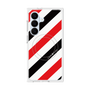 プレミアムスクエアケース with SnapMag［ Big Stripe - Red × Black ］
