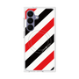 プレミアムスクエアケース with SnapMag［ Big Stripe - Red × Black ］