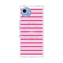 プレミアムスクエアケース with SnapMag［ Small Border - Pink ］