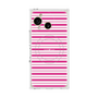 プレミアムスクエアケース with SnapMag［ Small Border - Pink ］