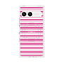 プレミアムスクエアケース with SnapMag［ Small Border - Pink ］