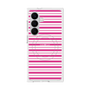 プレミアムスクエアケース with SnapMag［ Small Border - Pink ］