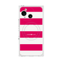 プレミアムスクエアケース with SnapMag［ Big Border - Pink ］