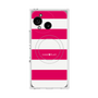 プレミアムスクエアケース with SnapMag［ Big Border - Pink ］