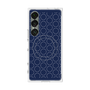 プレミアムスクエアケース with SnapMag［ Dot Circle - Navy ］