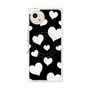 プレミアムスクエアケース with SnapMag［ Dot Hearts - Black ］