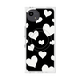 プレミアムスクエアケース with SnapMag［ Dot Hearts - Black ］