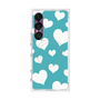 プレミアムスクエアケース with SnapMag［ Dot Hearts - Blue ］