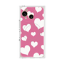 プレミアムスクエアケース with SnapMag［ Dot Hearts - Pink ］