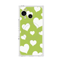 プレミアムスクエアケース with SnapMag［ Dot Hearts - Green ］