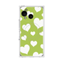 プレミアムスクエアケース with SnapMag［ Dot Hearts - Green ］