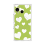 プレミアムスクエアケース with SnapMag［ Dot Hearts - Green ］
