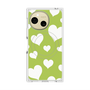 プレミアムスクエアケース with SnapMag［ Dot Hearts - Green ］