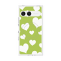 プレミアムスクエアケース with SnapMag［ Dot Hearts - Green ］