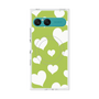 プレミアムスクエアケース with SnapMag［ Dot Hearts - Green ］