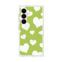 プレミアムスクエアケース with SnapMag［ Dot Hearts - Green ］