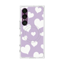 プレミアムスクエアケース with SnapMag［ Dot Hearts - Purple ］
