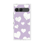 プレミアムスクエアケース with SnapMag［ Dot Hearts - Purple ］