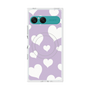 プレミアムスクエアケース with SnapMag［ Dot Hearts - Purple ］