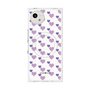 プレミアムスクエアケース with SnapMag［ Stripe Hearts - Purple ］