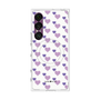 プレミアムスクエアケース with SnapMag［ Stripe Hearts - Purple ］