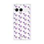 プレミアムスクエアケース with SnapMag［ Stripe Hearts - Purple ］