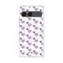 プレミアムスクエアケース with SnapMag［ Stripe Hearts - Purple ］