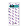 プレミアムスクエアケース with SnapMag［ Stripe Hearts - Purple ］