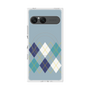 プレミアムスクエアケース with SnapMag［ Nordic Argyle - Blue ］