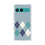 プレミアムスクエアケース with SnapMag［ Nordic Argyle - Blue ］
