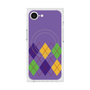 プレミアムスクエアケース with SnapMag［ Nordic Argyle - Purple ］