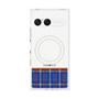 プレミアムスクエアケース with SnapMag［ CASEPLAY Tartan Check - Blue ］