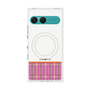 プレミアムスクエアケース with SnapMag［ CASEPLAY Tartan Check - Pink ］