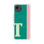 プレミアムスクエアケース with SnapMag［ オリジナル - initial color line - T green ］